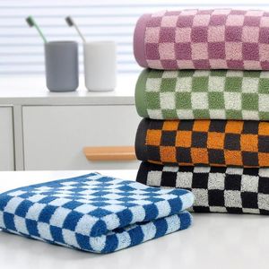 Towel Checkerboard Black White Bath Cotton Plaid Soft Thick Hand Spa Towels Super Absorbent For Adults Bathroom Kitchen