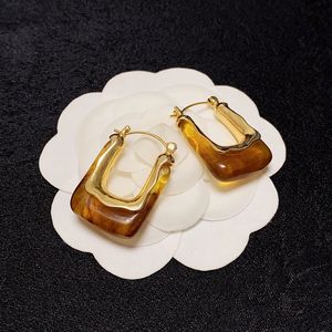 Designer Resin Hoops Earrings for Women Gold Huggie Earings Luxury Fashion Jewelry Hoop Stud Earing Men Jewlery Charm Earring CYD239067-5