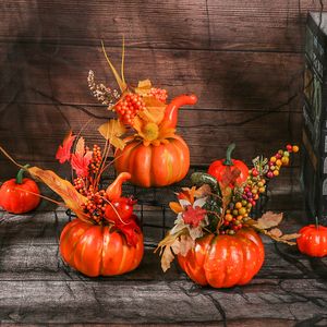 Andra evenemangsfestleveranser Artificial Pumpkins Maple Leaf Pomegranate Table Home Decor House Prop Autumn Harvest Thanksgiving Halloween Party Decor 230905