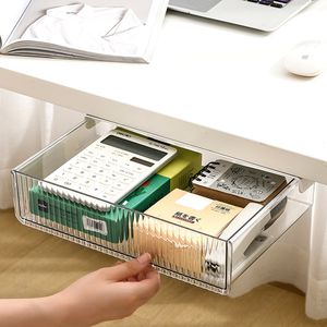 Storage Holders Racks Desk Table Self Storage Boxs Under Desk Drawer Stick Stand Hidden Stationery Pens Office Home Organizer Accessories Supplies 230905