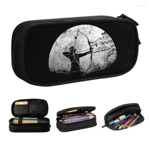 Cosmetic Bags Bow Archer Moon School Pencil Case Boys Gilrs Big Capacity Archery Hunting Lover Box Students Stationery