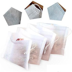 Ferramentas de chá de café 100pcs sacos de filtro descartáveis vazios filtros não tecidos com bolsa de corda para cozinha doméstica 6 x 8cm entrega de gota otqvl