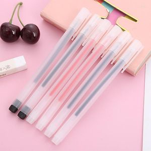 PCS przezroczyste mroźne żel Pen czarny/czerwony/niebieski 0,5 mm atrament Kawaii Pens School Ballpoint Japońskie papiery papiernicze