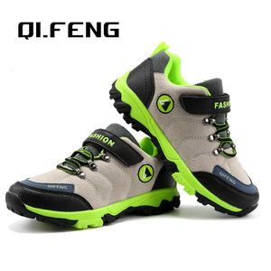 Botas meninos sapatos casuais verão crianças respirável anti-skid ao ar livre tênis de couro impermeável inverno criança bebê quente esporte calçado 230905