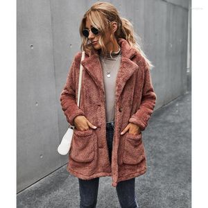 Women's Hoodies Faux Fur Tie Dye Teddy Coat Women Winter Fluffy Outwear 2023 Autumn Fall Casual Thick Ladies Jacket With Pockets CL684