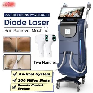 2023 Diodo Laser 808 Máquina de remoção de pelos aprovado pela FDA 2 alças 3500W de alta potência 3 comprimentos de onda Sistema de resfriamento sem dispositivo depilador de dor