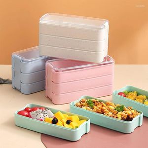 Dinnerware Kitchen Microwave Lunch Box Wheat Straw Storage Container Children Kids School Office Portable Bento