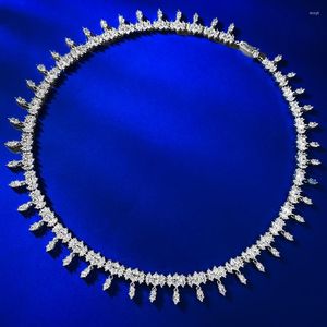 Catene OANA S925 Argento pieno di diamanti Lusso Occhio di cavallo Collana da donna Stile festa Nappa Ciondolo Gioielli di simulazione di matrimonio