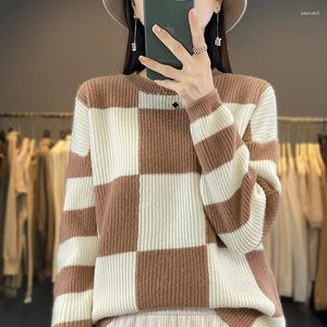 Women's Sweaters Wool Cashmere Sweater Casual O-Neck Long Sleeve Pullover Autumn And Winter Wide Korean Soft Fashion Top