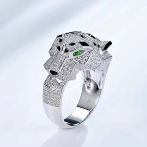 Committed to creating high-quality rings, plated with 18K leopard print full diamond men's and women's rings, exquisite jewelry, Kaka Eurasian rings as party gifts