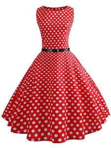 Abito estivo a pois rossi Abito elegante floreale vintage Abiti da festa da sera Vestito estivo Cintura Abiti Jurken 230808