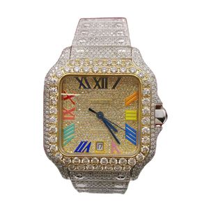 5S7M Wristwatch Custom rapper hip hop jewelry mens vvs diamonds watch iced out VVS1 watch for man and womenUWVU