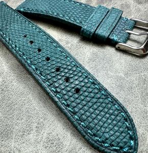 Cinturini per orologi Raro Bracciale unico 20mm Fatto a mano Italia Pelle di lucertola Cinturino in pelle da uomo Vintage Davvero cinturino da polso Cintura di alta qualità