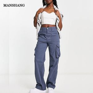 Damenhose, Caprihose, Cargohose, Damen, lässig, Retro, Militärgrün, Spice Girl, hohe Taille, gerade Y2K-Straßenkleidungshose 230905