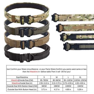 Waist Support 2 inch Double Layer Fighter Belt Tactical Molle Belt Multicam CS Outdoor Military Hunting Combat Belt 230905