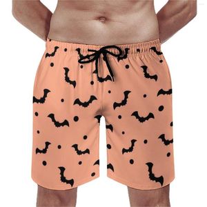 Men's Shorts Flying Bat Board Summer Black Bats Print Sports Fitness Beach Quick Drying Casual Graphic Plus Size Trunks