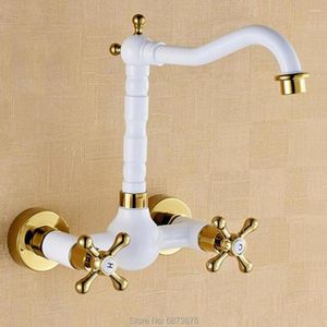 Bathroom Sink Faucets Commercial Style Golden White Red Silicone Nose Washbasin Shower Room Faucet And Cold Water Mixer In Any Direction