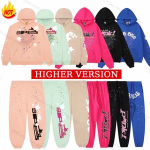 Men's Hoodies Sweatshirts Pink Mens Sp5der 555 Spider Hoodie Designer Men Puff Print Hoody Young Thug Pullover Nevermind the Heres Slime Polyester Hot Sell