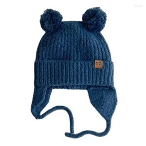 Berretti invernali per bambini Berretto per bambini Protezione per le orecchie per bambini Cappello lavorato a maglia per ragazze dei ragazzi Simpatici cappelli coreani caldi all'uncinetto Gorros