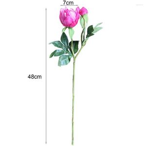 Dekorativa blommor Moderna UV-resistenta riktiga snygga falska pionblommor Stammar utan våtande väderbeständiga blommesemester
