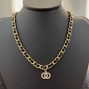 Classic Double Letter Pendant Necklaces Designer Brand Chain 18K Gold Plated Women Never Fading Stainless Steel Choker Necklace Wedding Jewerlry Accessories