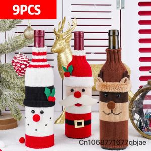 Other Event Party Supplies 9 Pcs Christmas Bottle Caps for Family Dinners Wine Bags Parties Holidays Decoration Gifts Year 2024 230906