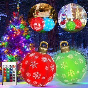 Weihnachtsdekorationen, 60 cm, Weihnachtskugel-Ornamente, für den Außenbereich, Innenbereich, leuchtende LED-Weihnachtsdekoration, Kugelballon, aufblasbarer Spielzeugball, Weihnachtsgeschenk 230905