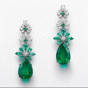 Dangle Earrings Godki Trendy Green Flowers Design Drop for Women Wedding Party Dubai Bridal Jewelry Gift 2023
