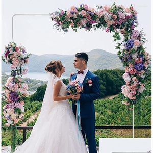 Party Decoration Square Floral Arch Metal Wedding Arbor Backdrop Stand For Ceremony Bridal Shower Decor Drop Delivery Home Garden Fe Dh0Jm