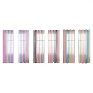 Curtain Transparent Rod Pocket Window Panels Yarn For Sliding Glass Door Living Room Kitchen Bedroom