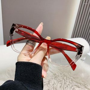 Sonnenbrille, Katzenaugen-Brille, optisch, roter Rahmen, Damen, blaues Licht blockierende Brillen, Markenbrillen, Computerschutz