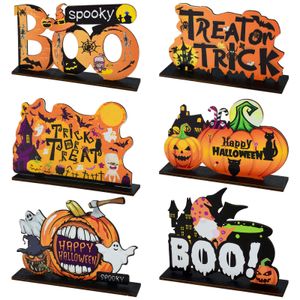 Andra evenemangsfestleveranser Halloween trälornament Pumpkin Ghost Trick or Treat Pendants Halloween Party Decoration for Home Door Hanging Signs Kids Toy 230905