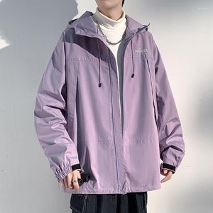 Erkek ceketler düz renk gevşek büyük boy 5xl açık kamp yumruklama ceket su geçirmez moda hip hop Sonbahar kapüşon