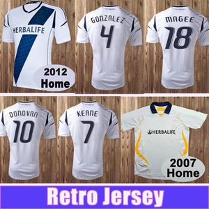 2012 LA Galaxy Retro Camisa de Futebol DONOVAN GONZALEZ KEANE MAGEE 2007 Home Clássico Vintage Branco Camisa de Futebol Uniformes Adultos