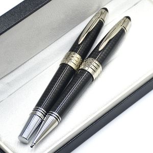 Ограниченная серия John F. Kennedy Black Carbon Fiber Ручка-роллер Шариковая ручка Перьевые ручки Канцелярские и школьные принадлежности для письма с серийным номером JFK Высокое качество