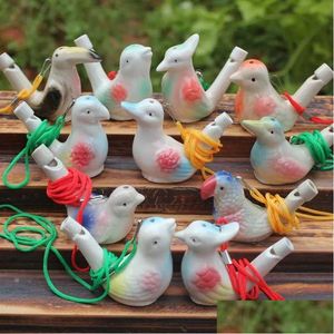 Nyhetsartiklar Creative Water Bird Whistle Clay Ceramic Glazed Song Chirps Bathtime Kids Toys Gift Christmas Party Favor Home Decorat DH2TC
