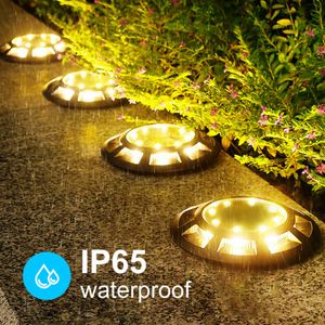 4PCS Solar Ground Lights 16LED Outdoor IP65 Waterproof 2V 100mA Charging for Yard Fence Path Patio Step Garden Decoration