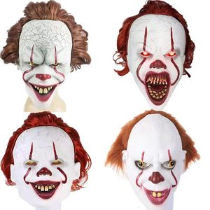 Party Masks Luminous Clown Mask Halloween Horror Mask Cosplay Horror Mascara Latex Realista Mask Costumes Props Movie Characters 230906