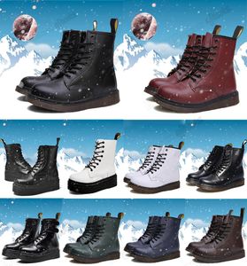 Män kvinnor DC Stövlar Smooth Leather Oxford Winter Shoes 1460 1461 Ankel Half Black White Mens Fashion Platform Snow Boot 35458231693