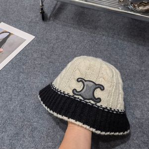 Yeni balıkçı şapkası deri etiketi ortaçağ kadınlar beanie kapak örme şapka örme havza şapkası moda katlanabilir şapka sıcak şapka