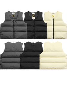 Men's Vests Autumn and Winter Solid Color Versatile Down Cotton High Street Zipper Cardigan Vest Casual Coat