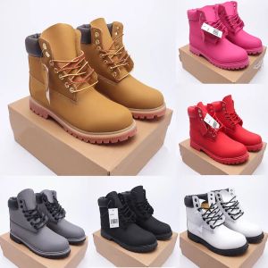 Rubber Platform Men Boots Wooden Designer Land Shoes Ankle Denim Classic Women Red Brown Black Hiking Work Motorcycle Boots Bootie With Original 36-44