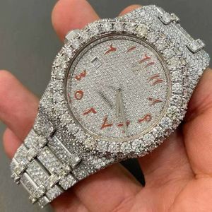 PAK1 2023 기타 시계 손목 시계 스파클 아이스 아웃 포장 설정 VVS 다이아몬드 감시 패션 브랜드의 스테인 스틸 재료