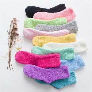 Whole-Autumn Winter winter warkm thick socks coral fleece colorful stockings whole fuzzy socks 12 Pairs lot283h