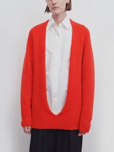 Kvinnors tröjor Kvinnor stickad tröja 2023 Vår/höst French Elegant Deep V-Neck Kvinnliga Pullover Office Lady Long-ärmen