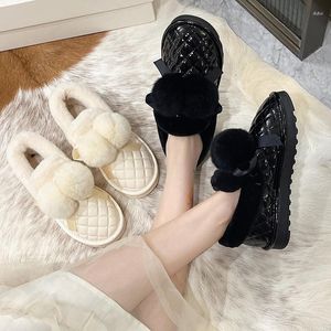 Boots Women's Footwear Snow Winter Cute Fur Ball Plus Velvet Warm And Comfortable Student Cotton Shoes