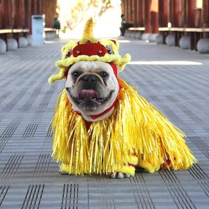 Dog Apparel Pet Supplies Year Change Outfit Carnival Funny Costumes Warm Lion Dance Suit