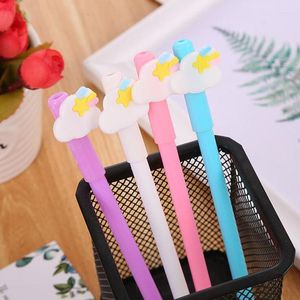 2pc Cute Cloud Gel Pen Cartoon Office School Supplies Black Carbon Ink Signature Kawaii Patch Korea Stationery