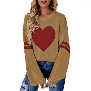 Suéteres femininos AutumnSpring Vintages Day Cute Santa Head Pattern Knit Sweater macio e suave lindo