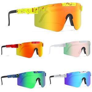 오리지널 구덩이 바이퍼 스포츠 Google TR90 남성용 편광 선글라스/여성 야외 바람 방전 안경 100% UV 미러 렌즈 선물